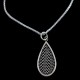 Handmade 925 Sterling Plain Silver Pear Shape Mash Pendant Jewelry Gift For Her