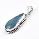 Handmade 925 Sterling Silver Natural Aquamarine Pendant 925 Stamped Oxidized Jewellery