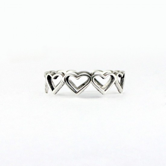 Heart Ring 925 Sterling Plain Silver Handmade Jewelry Gift For Her