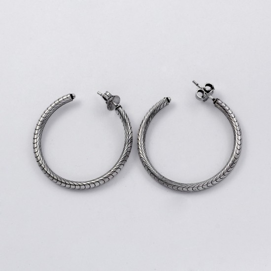 Hoop Earring 925 Sterling Plain Silver Women Handcrafted Earring Jewelry