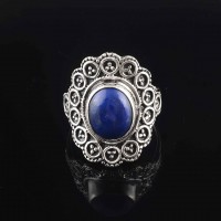 Lapis 925 Silver Gemstone Ring Indan Handmade Silver Ring With Lapis Gemstone Jewelry 
