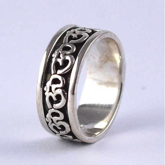 Indian Religious Jewellery Handmade 925 Sterling Plain Silver Band Ring Jewellery Exporter