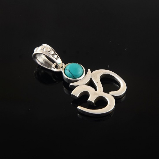 Indian Religious Jewelry Turquoise 925 Sterling Silver Pendant Jewelry