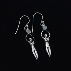 Labradorite 925 Sterling Silver Yoga Shape Earring Handcrafted Jewelry