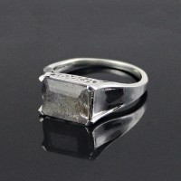 Exclusive Design!! Labradorite 925 Sterling Silver Rhodium Plated Ring Jewelry