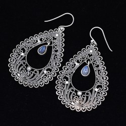 Labradorite Drop Dangle Earring Teardrop Earring Handmade Silver Jewellery 925 Sterling Silver Earring Jewellery For Her
