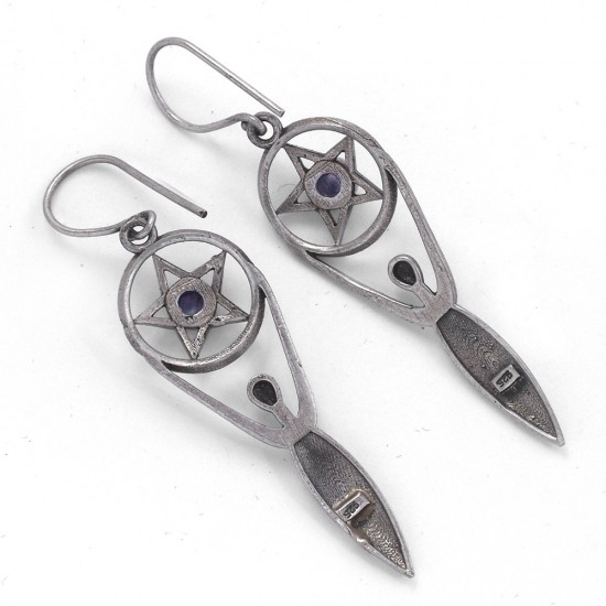 Labradorite Earring 925 Sterling Silver Drop Dangle Earring Handmade Oxidized Silver Jewellery