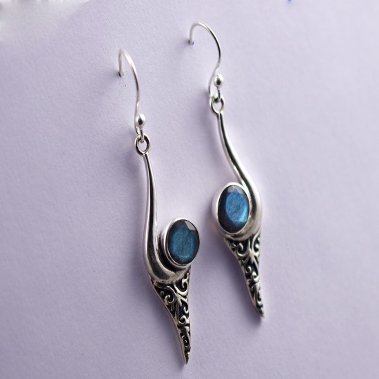 Labradorite Earring 925 Sterling Silver Drop Earrings Dangle Earrings Women Handcrafted Jewelry