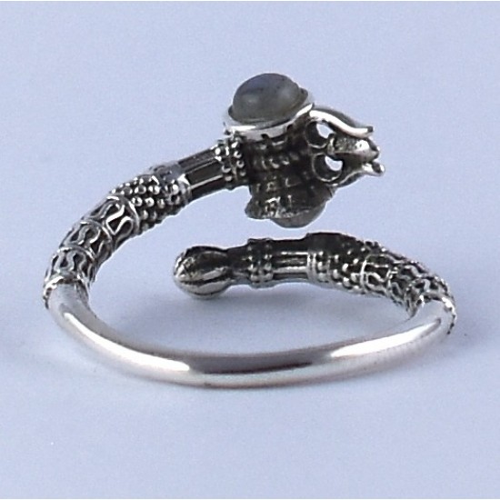 Labradorite Ring Handmade 925 Sterling Silver Indian Religious Jewelry Oxidized Silver Jewelry