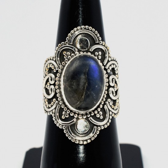 Labradorite Ring Handmade 925 Sterling Silver Boho Ring Birthstone Ring Jewelry