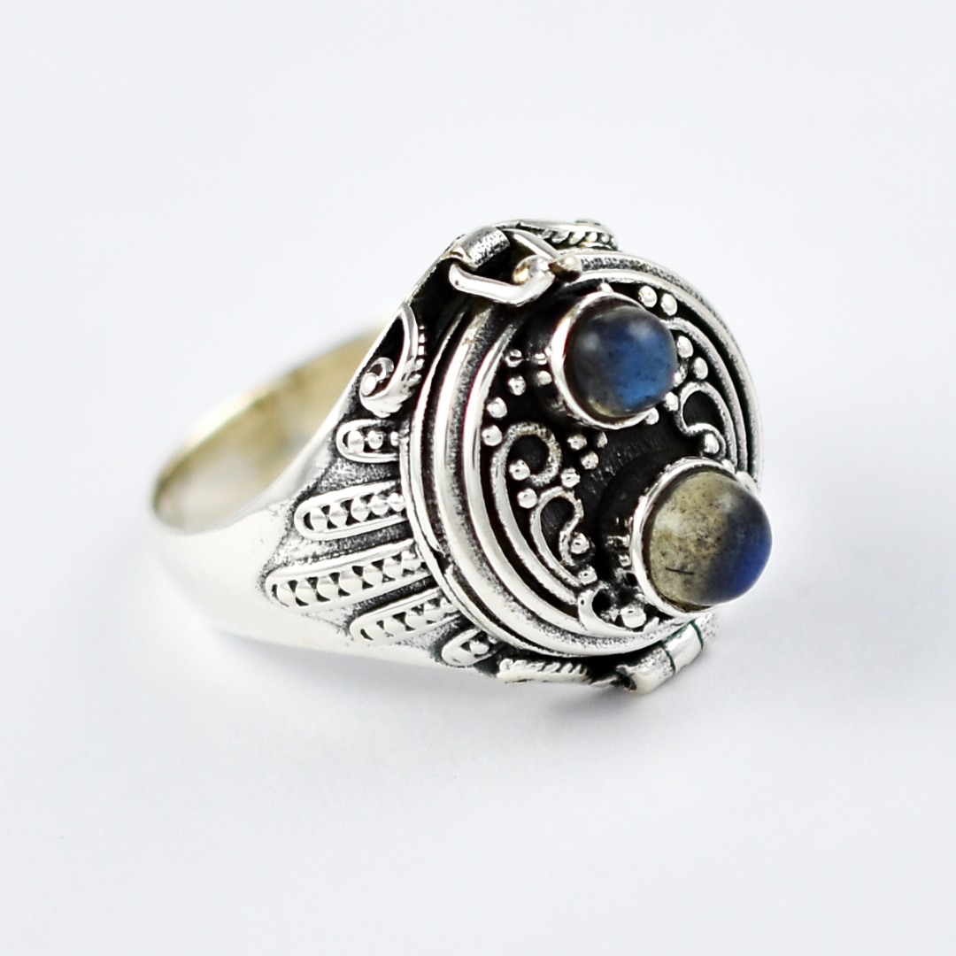 Fine Labradorite Gemstone 925 Sterling Silver Handmade Ring All Size