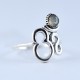 Labradorite Ring OM Shape 925 Sterling Siver Handmade Indian Religious Ring Jewellery