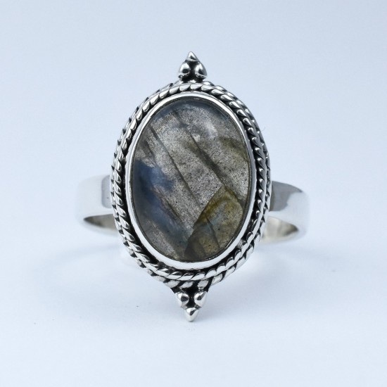 Labradorite Ring Oval Faceted Gemstone Handmade 925 Sterling Silver Wholesale Silver Jewelry