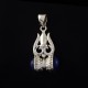 Beautiful Design !! Lapis Lazuli Pellet Drum Design Pendant 925 Sterling Silver Religious Jewelry