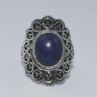 Lapis Lazuli Ring 925 Sterling Silver Oxidized Ring Boho Ring Jewelry Promises Ring Gift For Her