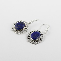 Lapis Oval Shape 925 Sterling Silver Earring Jewelry Gift For Her