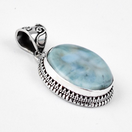 Fabulous Quality !! Larimar Pendant 925 Sterling Silver Wholesale Silver Pendant Indian Jewellery
