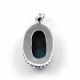 Larimar Pendant Oval Shape Handmade 925 Sterling Silver Jewelry 925 Stamped Oxidized Silver Jewelry