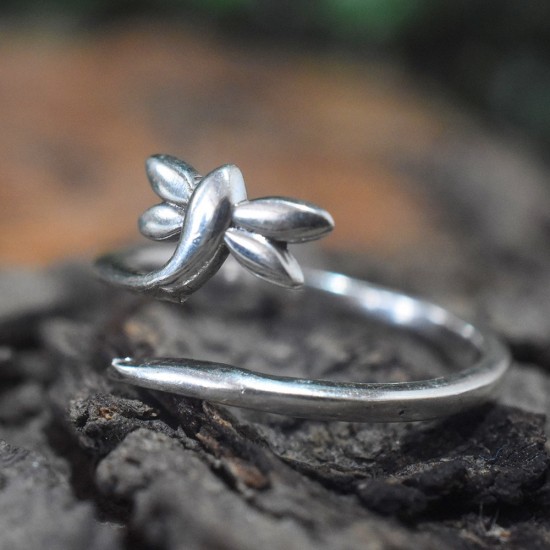 Leaf Shape Band Ring Solid 925 Sterling Silver Ring Jewelry Handcrafted Silver Jewelry