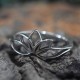 Lotus Shape Band Ring Handmade Solid 925 Sterling Silver Oxidized Silver Jewellery