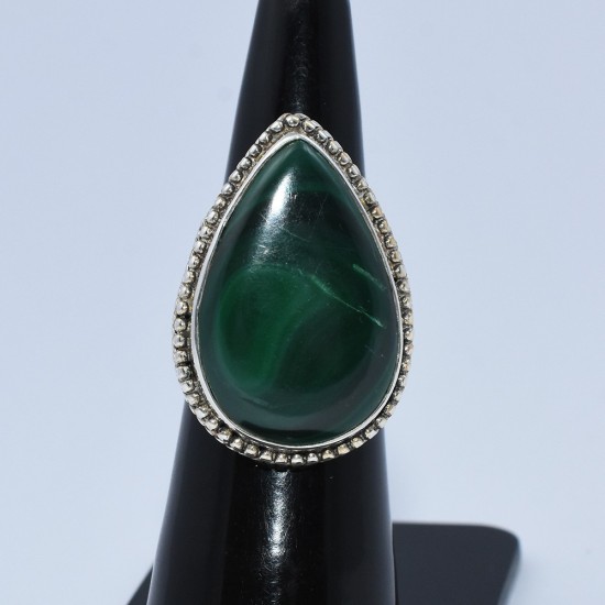 Malachite Ring Pear Shape Handmade 925 Sterling Silver Traditional Jewelry Gift For Her