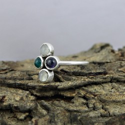 Multi Choice Gemstone 925 Sterling Silver Ring Jewelry