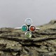 Multi Color Gemstone Handmade Ring 925 Sterling Silver Jewelry