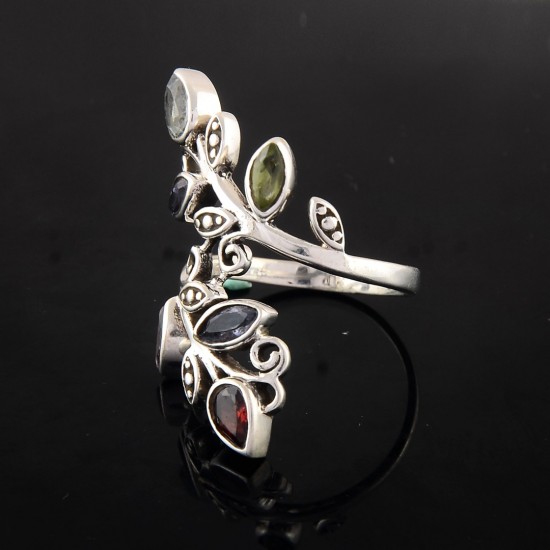 Amazing Silver Ring !! Multi Stone Ring 925 Sterling Silver Engagement Ring Jewelry Gift For Her