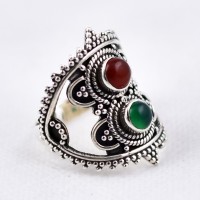 Multi Stone Ring Handmade 925 Sterling Silver Boho Ring Birthstone Ring Oxidized Silver Jewelry Indian Silver Jewelry