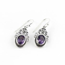 Natural Amethyst 925 Sterling Silver Earring Jewelry