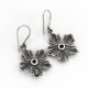 Natural Amethyst 925 Sterling Silver Handmade Flower Shape Oxidized Earring Jewelry