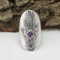 Glamorous !! Amethyst 925 Sterling Silver Handmade Ring Jewelry