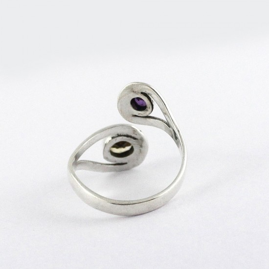 Natural Amethyst Citrine 925 Sterling Silver Ring Jewelry Manufacture Silver Jewelry