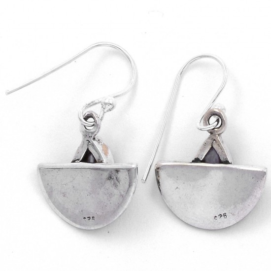 Natural Amethyst Drop Dangle Earring Oxidized Jewellery Solid 925 Sterling Silver Hook Earring Jewellery