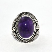 Royalty !! Natural Amethyst Oval Shape Ring 925 Sterling Silver Jewelry Gift For Her