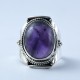 Natural Amethyst Ring 925 Sterling Silver Oxidized Silver Jewelry Engagement Ring Wholesale Silver Jewelry