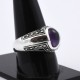 Natural Amethyst Ring 925 Sterling Silver Oxidized Silver Jewelry Boho Ring