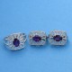 Natural Amethyst Ring Earring Jewellery Set 925 Sterling Silver Rhodium Polished Silver Jewellery Set For Women