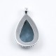 Natural Aquamarine Pendant Pear Shape 925 Sterling Silver Oxidized Silver Jewellery Gift For Her