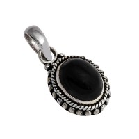 Natural Black Onyx 925 Sterling Silver Pendant Jewelry Indian Silver Jewelry