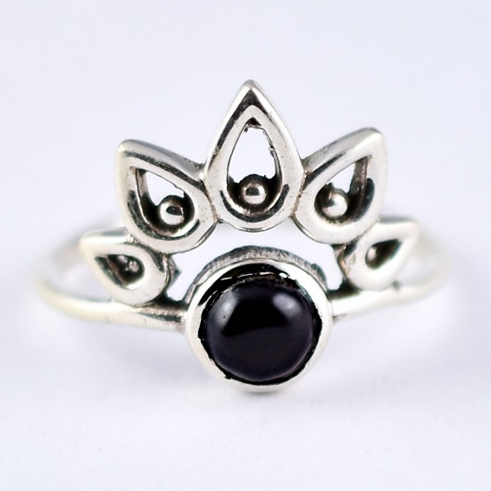 Natural Black Onyx Ring 925 Sterling Silver Handmade Ring Jewellery Engagement Ring Promises Ring Gift For Her