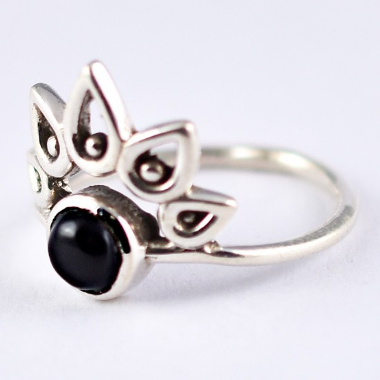 Natural Black Onyx Ring 925 Sterling Silver Handmade Ring Jewellery Engagement Ring Promises Ring Gift For Her