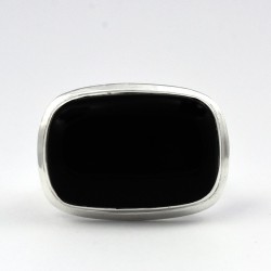 Natural Black Onyx Ring 925 Sterling Silver Wholesale Silver Ring Jewelry