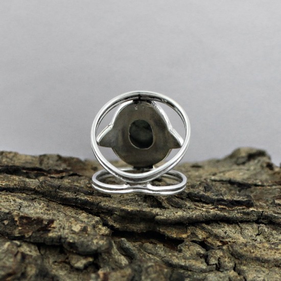 Natural Black Rutile 925 Sterling Silver Handmade Ring Jewelry