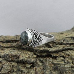 Amazing !! Natural Black Rutile 925 Sterling Silver Ring Jewelry