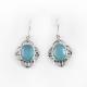 Fresh Light Blue Chalcedony 925 Sterling Silver Earring