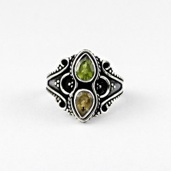 Natural Citrine Peridot Solid 925 Sterling Silver Ring Wholesale Silver Jewellery