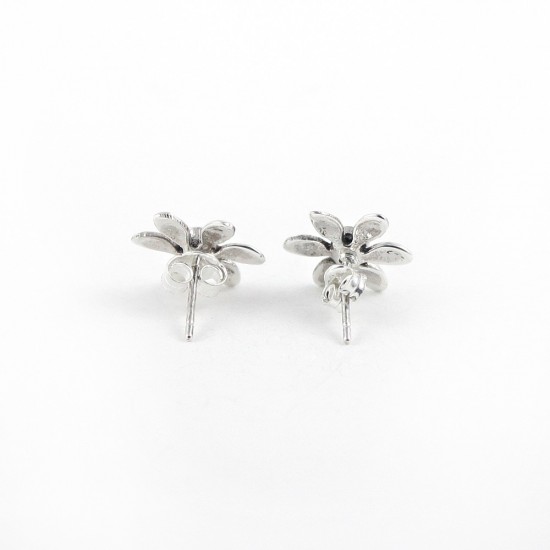 Natural Garnet Stud Earring 925 Sterling Silver Jewelry
