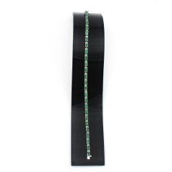 Trendy !! Natural Green Emerald 925 Sterling Silver Bracelet Handmade Jewelry