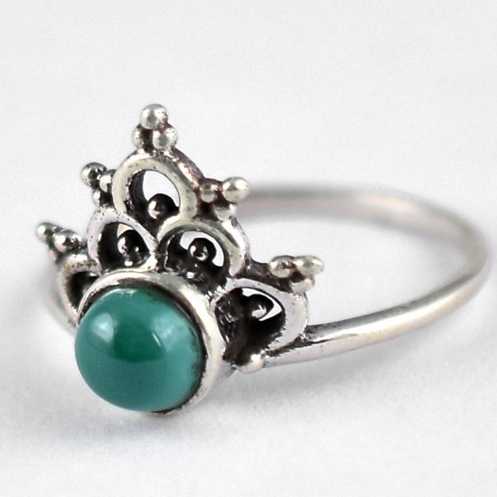 Natural Green Malachite Ring Handmade 925 Sterling Silver Boho Ring Oxidized Silver Jewellery